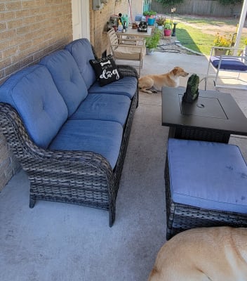 Real Living Oakmont Navy 6-Piece Replacement Patio Sofa Cushion