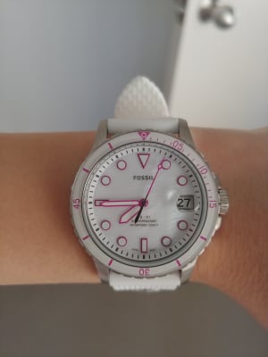FB-01 Three-Hand Date White Silicone 
