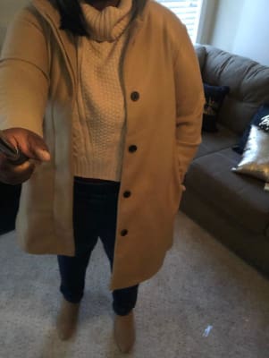 Boucle funnel neck best sale coat old navy