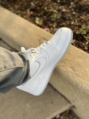 Nike Air Force 1 Navy Blue and White Sneaker Editorial Photo - Image of  equipment, lifestyle: 150722831