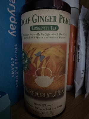 Republic of Tea Decaf Ginger Peach Black Iced Tea 1/12 oz bottle -  Beverages2u