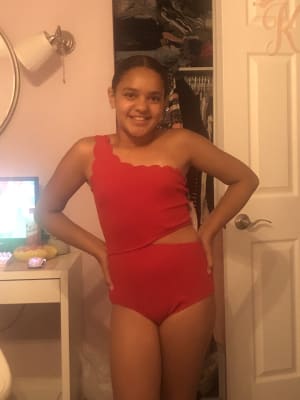 Scalloped one piece top swimsuit old navy