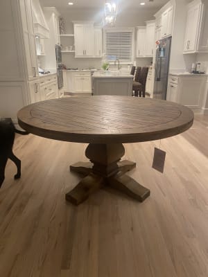 Round Gray Pine Wood Lisette Dining, World Market Round Dining Table