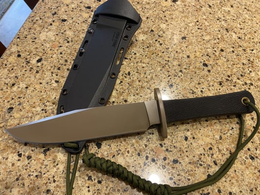 Cold Steel 37RS Recon Scout Fixed Blade Knife 7.5 CPM-3V Clip Point,  Kray-Ex Handle, Secure-Ex Sheath - KnifeCenter