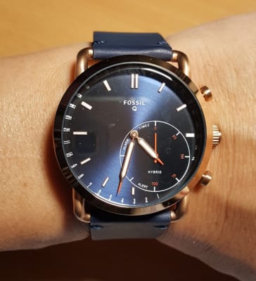 Hybrid Smartwatch Commuter Navy Leather 