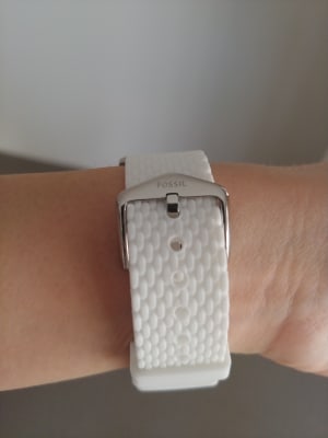 FB-01 Three-Hand Date White Silicone 