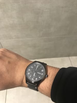 Wylie multifunction black leather watch cheap
