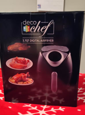 Deco Chef 3.7 QT Personal Digital Air Fryer, 7 One-Touch Cooking Programs,  Time and Temperature Controls, Dual Non-Stick Baskets, 1300W, Black