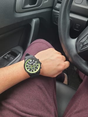Brox Multifunction Black Silicone Watch 