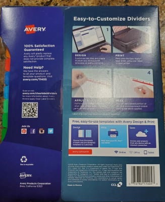Avery Print & Apply Clear Label Dividers, Index Maker® Easy ...