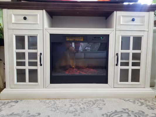 Brown Electric Fireplace Console Big Lots, Fireplace Mantel Tv Stand Big Lots