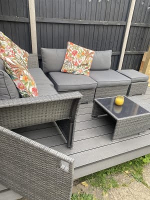 Bambrick 6 seater grey hot sale garden sofa set