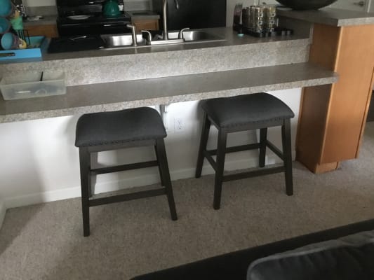 Real Living Raleigh Gray Backless Upholstered Pub Stools, 2 ...