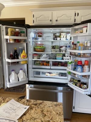 Pwe23kmkes Ge Profile 36 Counter Depth 23 1 Cu Ft French Door Refrigerator With Internal Water Dispenser Slate