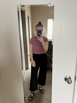 Old navy wide leg crop pants top