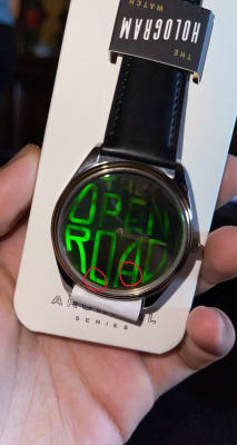 Series hologram new arrivals black leather watch