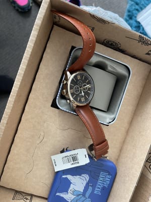 Flynn Chronograph Brown Leather Watch 