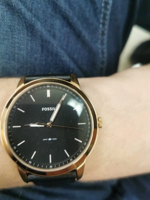 The Minimalist Three-Hand Black Leather Watch - FS5376 - Fossil