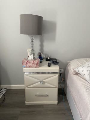Dreamur Champagne Two Drawer Night Stand Washburn s 57 OFF