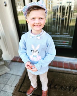 Boy Bayview Heather Bunny Sweater by Janie and Jack