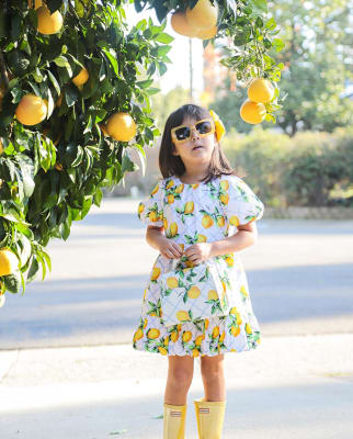 Primrose Yellow Lemon Print Lemon Puff Sleeve Dress by Janie and Jack