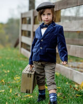 Baby boy blue velvet blazer sales