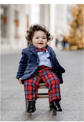 Boy Dark Marine Velvet Blazer by Janie and Jack