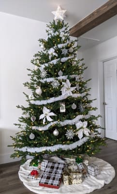 Lvydec 40ft White Tinsel Garland Christmas Tree Decorations, Soft