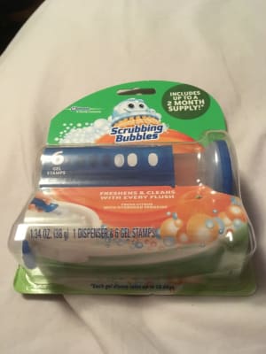 Scrubbing Bubbles Fresh Brush Starter 1 Pack + Fresh Brush Refills Citrus 1  Pack + Fresh Gel Toilet Cleaning Stamp Citrus 1 Pack