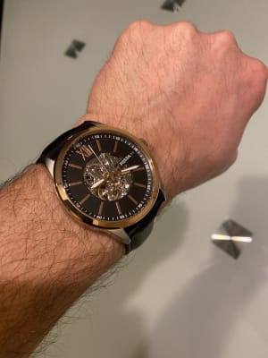 48mm Flynn Automatic Black Leather 