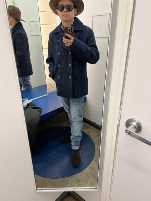 Soft Brushed Double Breasted Peacoat for Men Old Navy