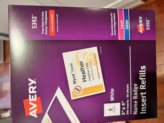 Avery Name Badge Insert Refills, 3