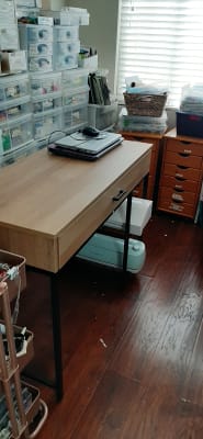 Real Living Woodgrain & Metal Single Drawer Desk