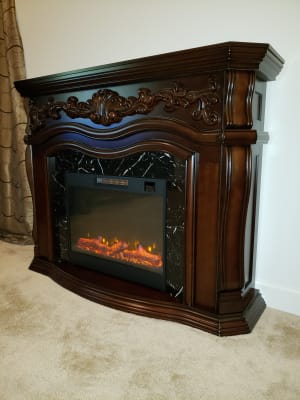 62 Grand Cherry Electric Fireplace, Electric Fireplace With Mantel Big Lots