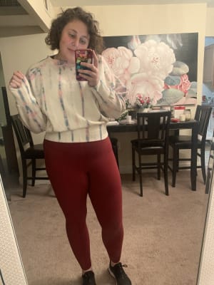 Loose Tie Dye Cropped Crew Neck Sweatshirt for Women Old Navy