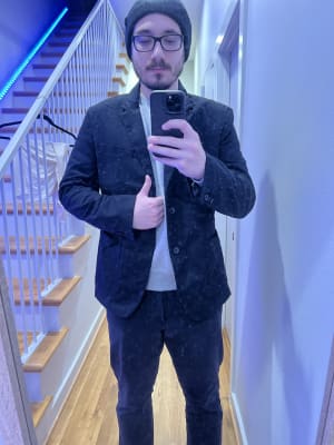 Twill Built In Flex Blazer for Men Old Navy