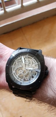 Privateer sport mechanical sales black leather watch