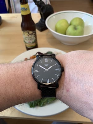 Rhett Three-Hand Black Stainless Steel 