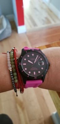 FB-01 Three-Hand Date Pink Silicone 