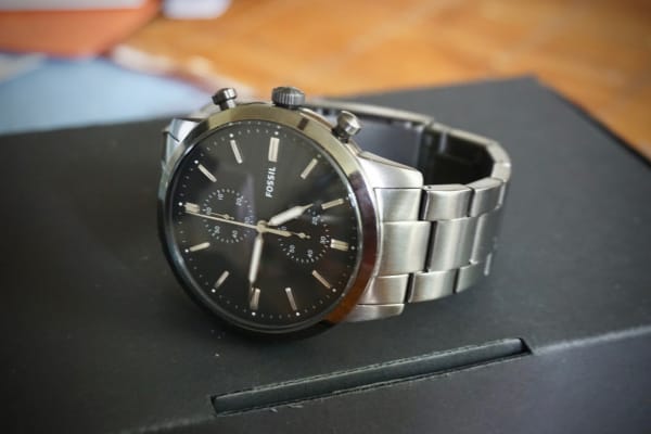 Townsman 44 mm Chronograph Smoke Stainless Steel Watch - FS5349 - Fossil