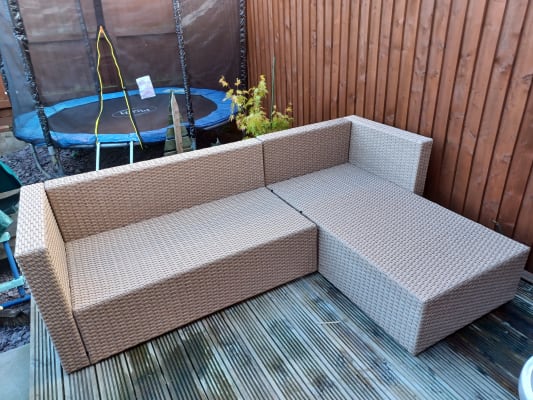 Alexandria Rattan Effect Garden Corner Sofa Set Homebase