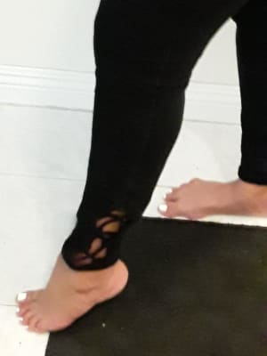 High-Waisted 7/8-Length Lattice-Hem Balance Yoga Leggings For Women