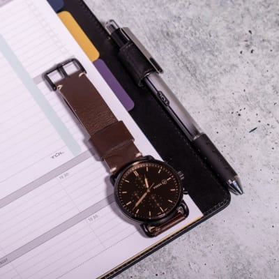 The Commuter Chronograph Brown Leather 