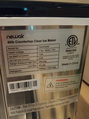 NewAir 40-lb Drop-down Door Countertop or Portable Cubed Ice Maker