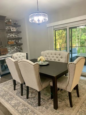 Jeanette Dining Table Black D702 25 Dufresne Furniture and Appliances
