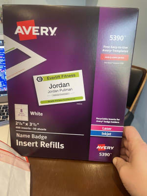 Avery Name Badge Insert Refills, 2-1/4