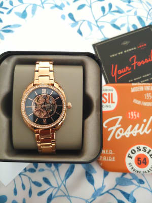 Vale Automatic Rose Gold-Tone Stainless Steel Watch - BQ3728 - Fossil