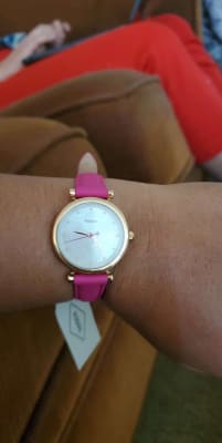 Carlie Mini Three-Hand Fuchsia Leather 