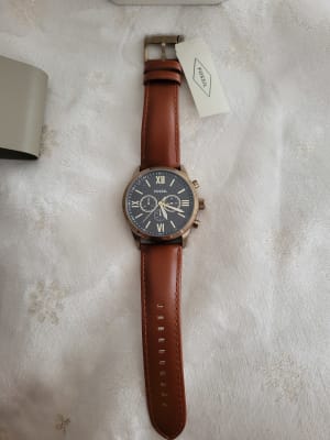 Flynn Chronograph Brown Leather Watch 