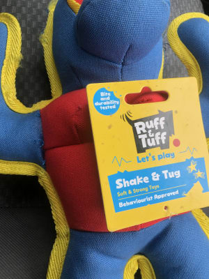 Ruff And Tuff Tough Ape Dog Toy Blue